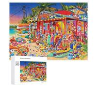 beach store jigsaw puzzles 500 pcs for adults kids,puzzles for crowd age 14 years up,crowded with summer gear impossible challenge toy educational games home decoration.