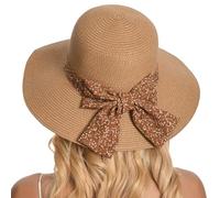 Beach Straw Hats for Women Summer Beach UV Hat Foldable Wide Brim Straw Sun Hat for Girls