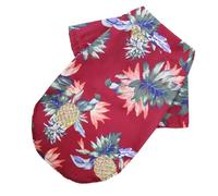 Beach Style Dog Shirt Summer Pet Dog Clothes Breathable Cat Thin Shirt Cute Print Puppy Vest Chihuahua Clothes(Claret,L)