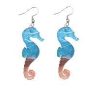 Beach Summer Earrings for Women Blue Turtle Starfish Shell Seahorse Acrylic Lightweight Boho Holiday Drop Dangle Travel Statement Earrings Jewelry, Acrylic, No Gemstone