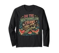Beach Summer Fruit Vacation Turtle Do The Watermelon Crawl Long Sleeve T-Shirt