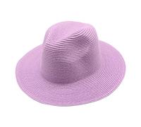 Beach Summer Hats for Women Women Men Packable Sun Straw Hats Adjustable Summer Panama Fedora Wide Brim UPF 80+ Foldable Packable Straw BeachHat for Beach Vacation Travel Purple