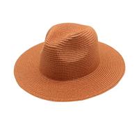 Beach Summer Hats for Women Women Men Packable Sun Straw Hats Adjustable Summer Panama Fedora Wide Brim UPF 80+ Foldable Packable Straw BeachHat for Beach Vacation Travel Gold