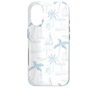 Beach Summer Pattern in Cornflower Blue - Boat Palm Bicycle Case for iPhone 17