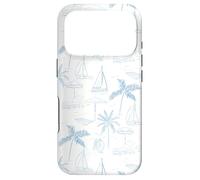 Beach Summer Pattern in Cornflower Blue - Boat Palm Bicycle Case for iPhone 17 Pro