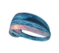 Beach Sun Cloud Print Non-Slip Elastic Running Headband, Sweat Absorbing Stretchy Hair Bands For Gym Yoga, Soft Skin-Friendly Foldable Workout Headband