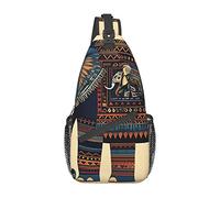 Beach Sunrise And Backlit Palm Tree Crossbody Bag Chest Shoulder Bag Small Casual Backpack Suitable For Women Men Hiking, Aztec Elephant, One Size