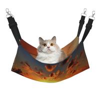 Beach Sunrise Cat Hammock for Cage Hanging Soft Pet Hammock Bed with Adjustable Straps and Metal Hooks Reversible Double Sided Hanging Bed Soft Sleeping Hammock for Cats
