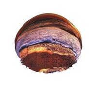 Beach Sunrise Double Layer Waterproof Shower Cap, Extra Large Soft Elastic Band, Reusable Bath Cap For Women Men,Full Print Design