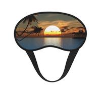 Beach Sunrise Print Sleep Eye Mask Light Blocking Soft and Comfortable Night Eye Blinder for Women Men for Sleeping Travel Night Shift