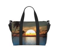 Beach Sunrise Printed Women's Tote Bag Portable Crossbody Bag Suitable for Gym Workouts Commuting and Travel