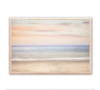 Beach Sunset Canvas Wall Art Colorful Sunset Abstract Painting White Wave Art Coastal Themed Canvas Blue Beach Prints Orange Sunrise Picture Coastal Landscape Posters Seascape Artwork 16x24in No Frame