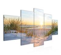 Beach Sunset Canvas Wall Art Non-woven 5 Pieces Sea nature Blue beige Bedroom Living Room 041753a