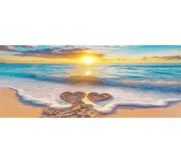 Beach Sunset Diamond Art Kits Adults Large 5D Ocean Landscape Diamond Painting Kits, DIY Full Drill Crystal Art Craft Rhinestone Embroidery Cross Stitch for Adults 47.2x19.7 Inch/120x50 cm -LR664