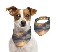 Beach Sunset Dog Bandanas,Summer Bandanas for Dogs Washable Adjustable Dog Triangle Scarf Bibs Cute Pet Bibs for Medium Large Dogs Puppy and Cats Small