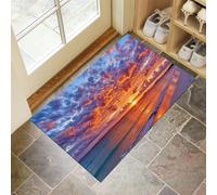 Beach Sunset Door Mats Indoor, Machine Washable Soft Doormats, Dirt Trapper Door Mat, Super Absorbent Entrance Rug, Beautiful Scenery Non-Slip Floor Mats For Inside (40 X 60 Cm, Blue)