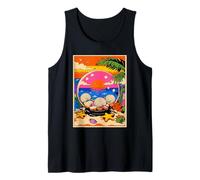 Beach Sunset Globe Tropical Summer Vacation Surreal Dreamy Tank Top