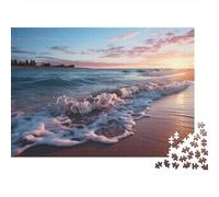 Beach Sunset Landscape 1000-Piece Jigsaw Puzzle for Adults, 52x38cm/1000pcs, New Year Indoor Activity, Quiet Evening Activity And A Fresh Start
