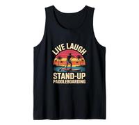 Beach Sunset Live Laugh Standup Paddleboarding Tank Top