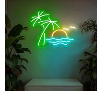 Beach Sunset Neon Sign, Tropical Sunset LED Wall Light