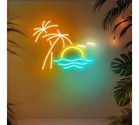 Beach Sunset Neon Sign, Tropical Sunset LED Wall Light