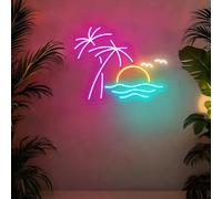 Beach Sunset Neon Sign, Tropical Sunset LED Wall Light