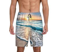Beach Sunset Ocean Men'S 1-Pack Sleep Shorts Loungewear With Side Pockets, Breathable Fit, Available In Big.
