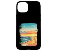 Beach Sunset Ocean Waves Coastal Landscape Art Case for iPhone 15 Plus