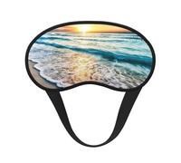 Beach Sunset Ocean Waves Print Adjustable Eye Cover for Sleeping, Comfortable, Pressure-Free and Breathable Sleeping Masks