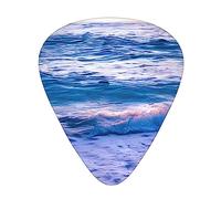 Beach Sunset Ocean Waves print Celluloid Guitar Plectrums for Acoustic Guitar Bass,Guitar Picks with Organizer Box