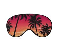 Beach Sunset Palm Tree Sleep Mask Night Cover Eye for Women Men BlockLight for Airplane Travel Nap Adjustable Strap