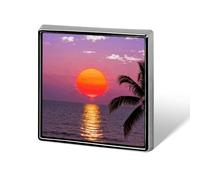 Beach Sunset Palms Lapel Pin for Men Brooches And Pins for Women Square Metal Badge for Shirts, Jackets, Hats | Durable Fashion Accessory & Gift for Men, Women, Events
