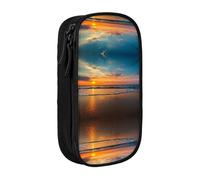 Beach Sunset Print Pencil Case Coin Key Card Bag Purse Large Pen Pouch for Kids Boys School Office