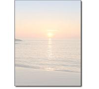 Beach Sunset Printable Letterhead Stationery Paper - 80 Sheets 8.5" x 11" Decorative Writing Paper - Scenic Sunset Letter Paper - 28lb Bond (105gsm) for Summer Invitations Notes Events Announcements