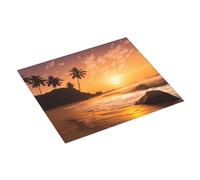 Beach Sunset Printed Dish Drying Mat 46x41CM Dish Drying Pad Highly Absorbent Microfiber Kitchen Counter Mat for Dishes Drainer