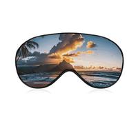 Beach Sunset Sea Clouds Sleep Mask for Women Men, Soft Eye Mask with Adjustable Strap for Sleeping, Light Blocking Travel Blindfold for Nap Comfortable Eye Cover for Home Office