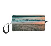 Beach Sunset Theme Print Compact Storage Pouch, Minimalist Carry Bag, Large Capacity Tote for Protective Carry
