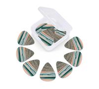 Beach Sunset Theme print Guitar Picks 12 Pack, Mixed (0.46-0.96mm) with Storage Case for Guitar,ukulele
