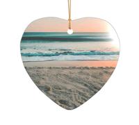 Beach Sunset Theme Print Wedding Gift Ideas for Couples, A Just Married Acrylic Christmas Tree Ornament