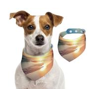 Beach Sunset Tranquil Dog Bandanas,Summer Bandanas for Dogs Washable Adjustable Dog Triangle Scarf Bibs Cute Pet Bibs for Medium Large Dogs Puppy and Cats Large
