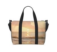 Beach Sunset Tranquil Print Weekender Bag Sport Gym Bag Women Men Hospital Bag Personal Travel Bag Carryon Bag, Black, One Size, Black, One Size