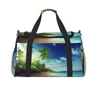 Beach Sunset Tranquil Print Womens Sports Bags Travel Bag -Duffel Bags for Men,Small Medium Weekender Overnight Bags for Women,Sport Gym Bag