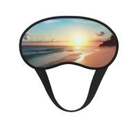 Beach Sunset Tranquil Sleep Mask Soft Comfortable Eye Mask with Adjustable Strapblackout Eye Sleep Shade Cover for Women Girls Men Travel Yoga Nap Shift Work