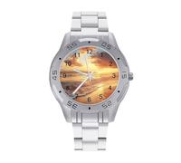 Beach Sunset Wave Classic Wrist Watches for Men Casual Business Watch Stainless Steel Band for Boyfriend Father