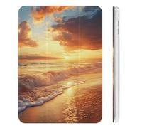 Beach Sunset Wave Compatible with iPad Mini 4/5/6 Cute Tablet Case with Pencil Holder Slim Hard Protective Cover