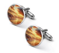 Beach Sunset Wave Men's Cufflinks Alloy Cuff Link Classic Shirt Accessories for Party Business Wedding