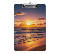 Beach Sunset Waves Clipboard, A4 Acrylic Clipboard with Hanging Hole, Ultra-Light Clip Board - Holds 100 Sheets, Shatterproof Document Holder for Office, 12.5" X 8.5"