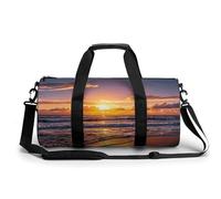 Beach Sunset Waves Gym Bag for Men Women, Sturdy Oxford Cloth Travel Bags with Removable Shoulder Strap, Waterproof Duffel Bag for Fitness, Travel, Yoga