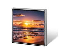 Beach Sunset Waves Square Lapel Pins Backpack Pin Cute Brooch Decoration Brooches for Women Men Fashion Button Badges for Hat Backpacks Purses Jackets Shirt Suit