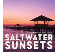 Beach Sunsets Calendar 2026 | 12" x 24" 12 Month Coastal Sunset | Marble City Press | Ocean Views, Salt Life, Golden Hour, Travel Lovers, Relaxing Scenery Gift | 2026-2027